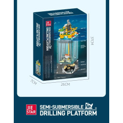 JIESTAR JJ9215 Semi Submersible Drilling Platform Xếp hình lắp ráp ghép mô hình Nền tảng khai thác ngoài khơi Đồ trang trí lắp ráp phối cảnh toàn cảnh