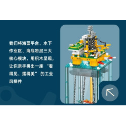 JIESTAR JJ9215 Semi Submersible Drilling Platform Xếp hình lắp ráp ghép mô hình Nền tảng khai thác ngoài khơi Đồ trang trí lắp ráp phối cảnh toàn cảnh