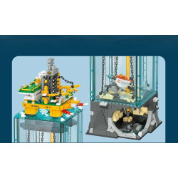 JIESTAR JJ9215 Semi Submersible Drilling Platform Xếp hình lắp ráp ghép mô hình Nền tảng khai thác ngoài khơi Đồ trang trí lắp ráp phối cảnh toàn cảnh