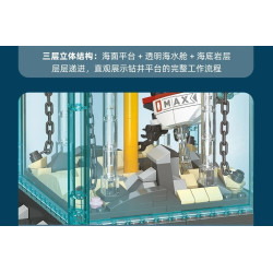 JIESTAR JJ9215 Semi Submersible Drilling Platform Xếp hình lắp ráp ghép mô hình Nền tảng khai thác ngoài khơi Đồ trang trí lắp ráp phối cảnh toàn cảnh