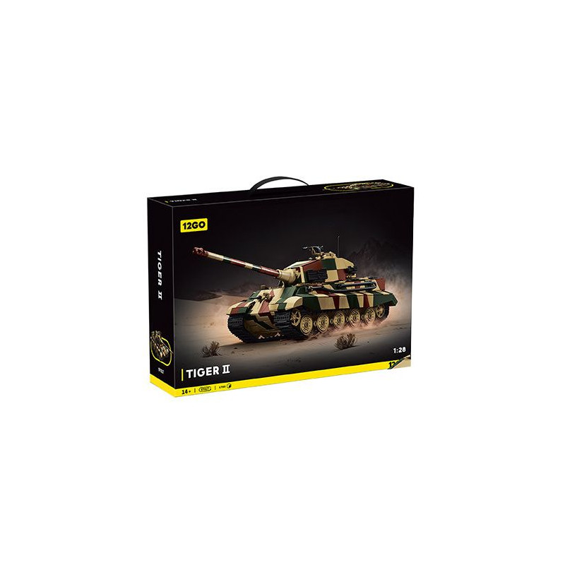 12GO 97027 Xếp hình lắp ráp ghép mô hình Xe tăng hạng nặng King Tiger Tiger II 1:28