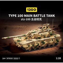 12GO 97033 Type 100 Main Battle Tank Xếp hình lắp ráp ghép mô hình Xe tăng chiến đấu chủ lực ZTZ-100 1:28