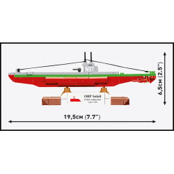 COBI 4863 U‑Boot ORP SOKÓŁ Xếp hình lắp ráp ghép mô hình Tàu ngầm lớp U của Ba Lan Falcon 1:300