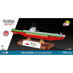 COBI 4863 U‑Boot ORP SOKÓŁ Xếp hình lắp ráp ghép mô hình Tàu ngầm lớp U của Ba Lan Falcon 1:300