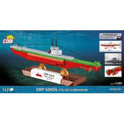 COBI 4863 U‑Boot ORP SOKÓŁ Xếp hình lắp ráp ghép mô hình Tàu ngầm lớp U của Ba Lan Falcon 1:300
