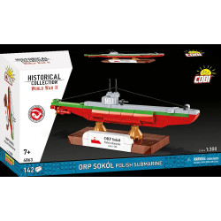 COBI 4863 U‑Boot ORP SOKÓŁ Xếp hình lắp ráp ghép mô hình Tàu ngầm lớp U của Ba Lan Falcon 1:300