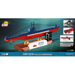 COBI 4864 U-Boot ORP DZIK Xếp hình lắp ráp ghép mô hình Tàu ngầm lớp U của Ba Lan trong Thế chiến thứ hai HMS Wild Boar 1:300