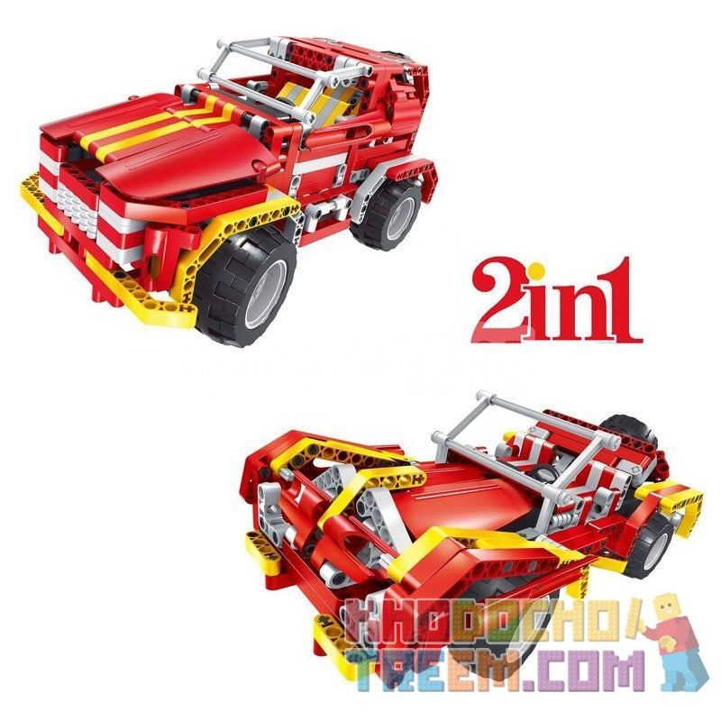 QIHUI 8002 non  XE ĐỊA HÌNH MÀU LỬA bộ đồ chơi xếp lắp ráp ghép mô hình  RAGING FIRE Kỹ Thuật Công Nghệ Cao Mô Hình Phương Tiện 472 khối