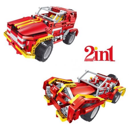 QIHUI 8002 non  XE ĐỊA HÌNH MÀU LỬA bộ đồ chơi xếp lắp ráp ghép mô hình  RAGING FIRE Kỹ Thuật Công Nghệ Cao Mô Hình Phương Tiện 472 khối