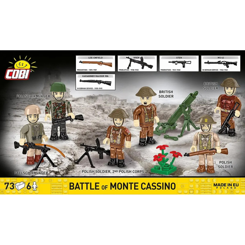 COBI 2063 Battle of Monte Cassino Xếp hình lắp ráp ghép mô hình Thế chiến thứ hai: Trận Monte Cassino