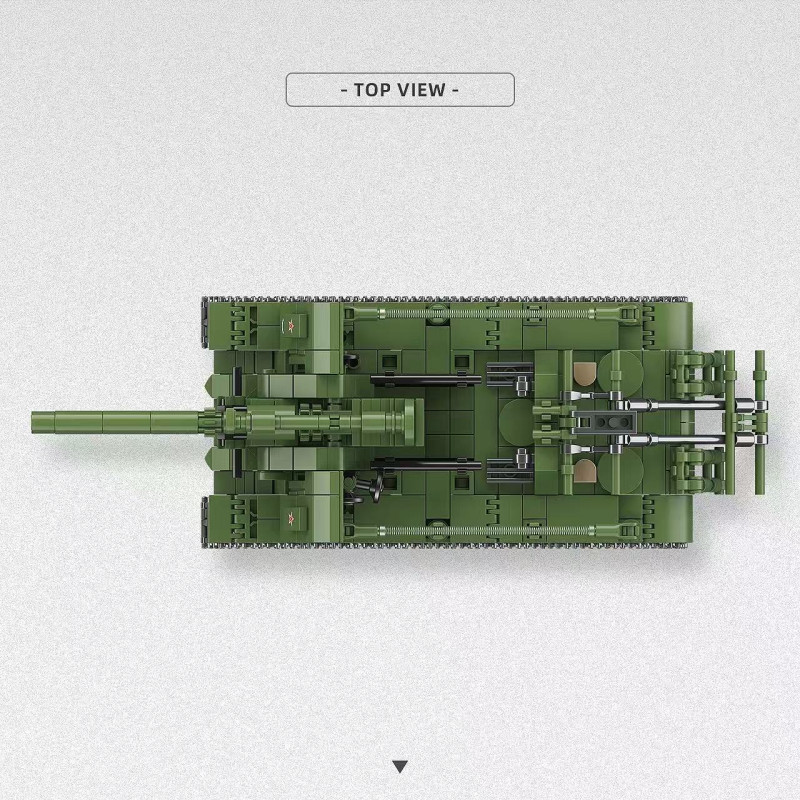 QUANGUAN 300030 S-51 SELF-PROPELLED GUN Xếp hình lắp ráp ghép mô hình Pháo tự hành S-51 1:40