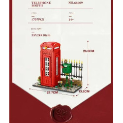 Reobrix 66609 Telephone Booth Xếp hình lắp ráp ghép mô hình buồng điện thoại