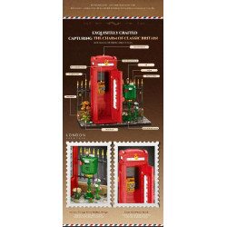 Reobrix 66609 Telephone Booth Xếp hình lắp ráp ghép mô hình buồng điện thoại