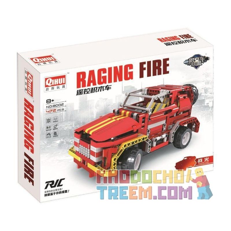 QIHUI 8002 non  XE ĐỊA HÌNH MÀU LỬA bộ đồ chơi xếp lắp ráp ghép mô hình  RAGING FIRE Kỹ Thuật Công Nghệ Cao Mô Hình Phương Tiện 472 khối
