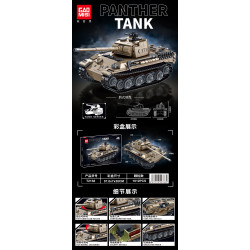 GAOMISI T2138 Panther Tank Xếp hình lắp ráp ghép mô hình Xe tăng Panther