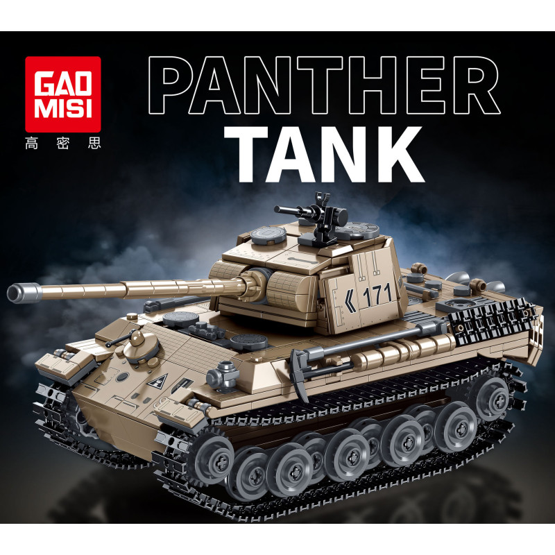 GAOMISI T2138 Panther Tank Xếp hình lắp ráp ghép mô hình Xe tăng Panther