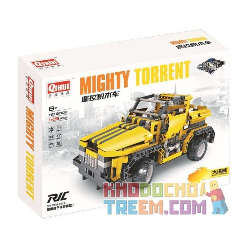 QIHUI 8003 non  XE ĐỊA HÌNH MÀU VÀNG bộ đồ chơi xếp lắp ráp ghép mô hình  MIGHTY TORRENT Kỹ Thuật Công Nghệ Cao Mô Hình Phương Tiện 423 khối