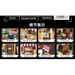 GAOMISI T2133 Bakery Xếp hình lắp ráp ghép mô hình tiệm bánh