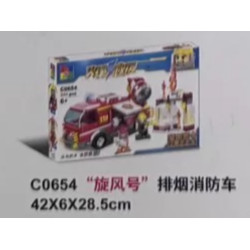 WOMA C0654 Xếp hình lắp ráp ghép mô hình Xe cứu hỏa xả khói lốc xoáy