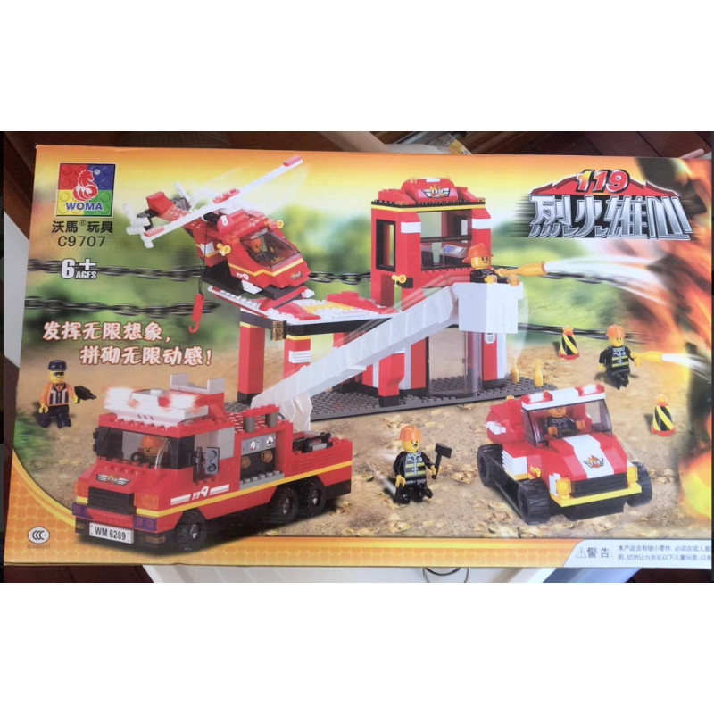 WOMA C9707 Xếp hình lắp ráp ghép mô hình Trạm cứu hỏa 119