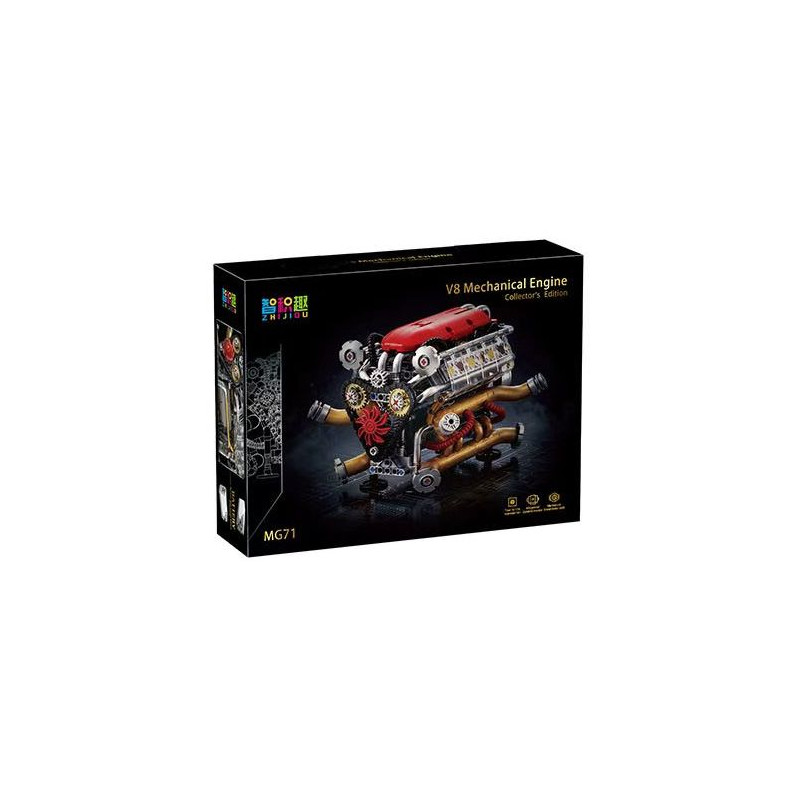 wisdom MG71 V8 Mechanical Engine Xếp hình lắp ráp ghép mô hình Mẫu động cơ V8