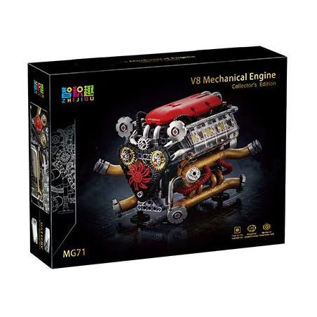 wisdom MG71 V8 Mechanical Engine Xếp hình lắp ráp ghép mô hình Mẫu động cơ V8