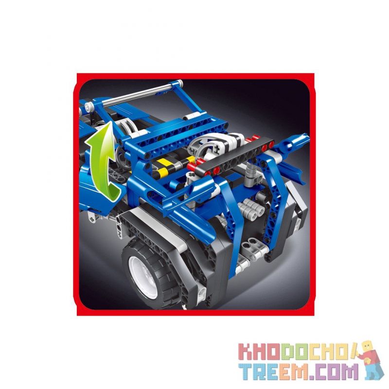 QIHUI 8005 non  XE ĐỊA HÌNH MÀU XANH BIỂN bộ đồ chơi xếp lắp ráp ghép mô hình  FLASH Kỹ Thuật Công Nghệ Cao Mô Hình Phương Tiện 445 khối