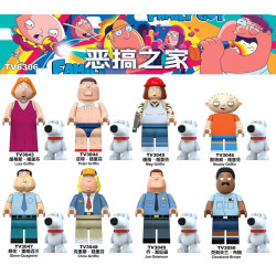 TV TV6306 TV TV3043 TV TV3044 TV TV3045 TV TV3046 TV TV3047 TV TV3048 TV TV3049 TV TV3050 Family Guy Xếp hình lắp ráp ghép mô hình Gia Đình Chàng Trai 8 nhân vật nhỏ