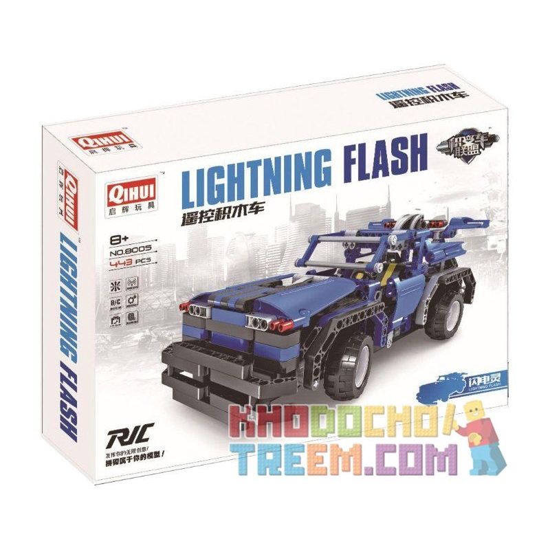 QIHUI 8005 non  XE ĐỊA HÌNH MÀU XANH BIỂN bộ đồ chơi xếp lắp ráp ghép mô hình  FLASH Kỹ Thuật Công Nghệ Cao Mô Hình Phương Tiện 445 khối