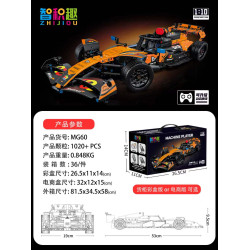 wisdom MG60 Xếp hình lắp ráp ghép mô hình F1 (điện có thể nâng cấp) 1:10