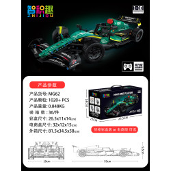 wisdom MG62 Xếp hình lắp ráp ghép mô hình F1 (điện có thể nâng cấp) 1:10