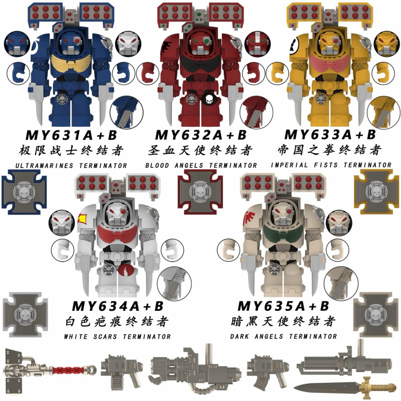 unknown MY631A unknown MY632A unknown MY633A unknown MY634A unknown MY635A Warhammer 40,000 Xếp hình lắp ráp ghép mô hình Warhammer 40.000 5 nhân vật nhỏ