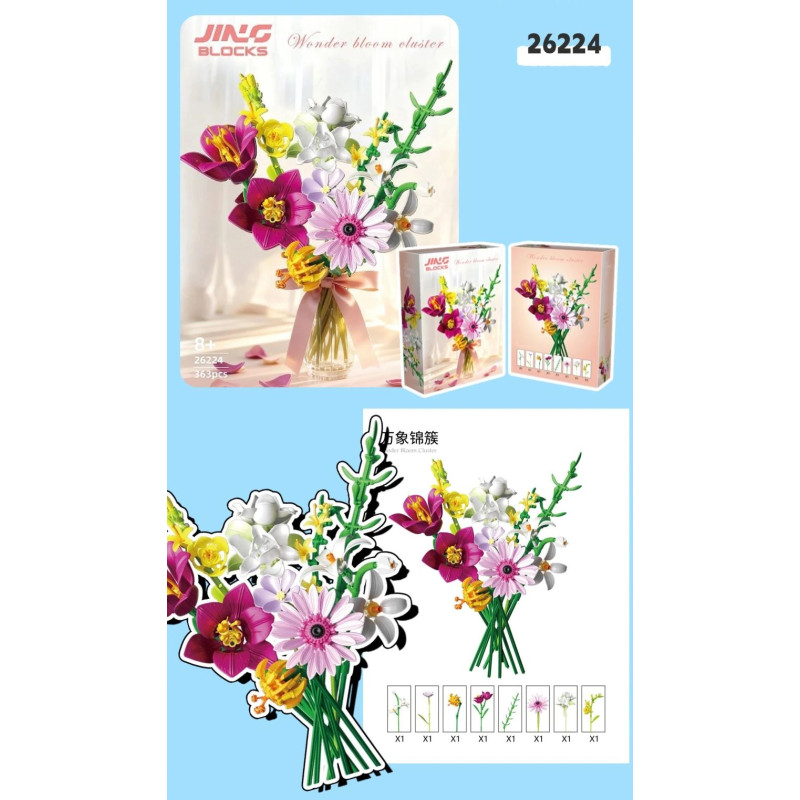 Fine bricks 26224 Wonder Bloom Clusler Xếp hình lắp ráp ghép mô hình Tất cả mọi thứ