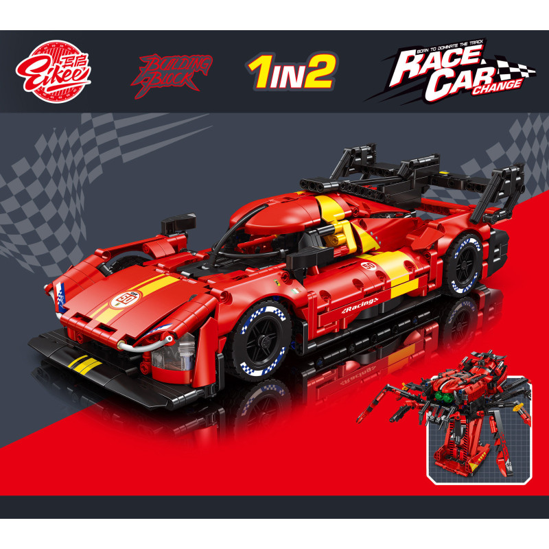 EIKEE Y14001 Xếp hình lắp ráp ghép mô hình Xe thể thao LE Le Mans, nhện cơ khí 1:14