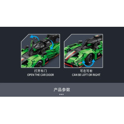 EIKEE Y14002 Xếp hình lắp ráp ghép mô hình Xe thể thao LE Le Mans, cơ khí chuồn chuồn 1:14