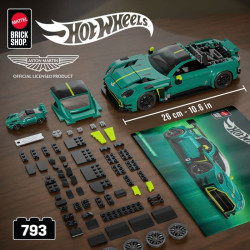 Mattel Brick Shop JLF51 Hot Wheels ’24 Aston Martin Vantage Gt3 Xếp hình lắp ráp ghép mô hình Elite Hot Wheels 24 Aston Martin Vantage GT3 1:16
