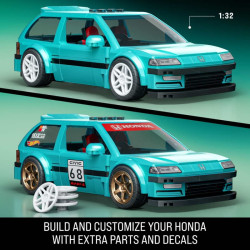 Mattel Brick Shop JHF62 Hot Wheels Custom ’90 Honda Civic Ef Xếp hình lắp ráp ghép mô hình Speed ​​Class Hot Wheels Custom '90 Honda Civic EF 1:32