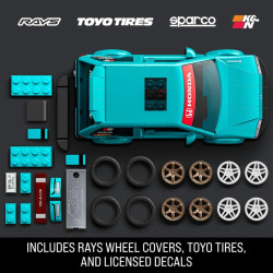Mattel Brick Shop JHF62 Hot Wheels Custom ’90 Honda Civic Ef Xếp hình lắp ráp ghép mô hình Speed ​​Class Hot Wheels Custom '90 Honda Civic EF 1:32