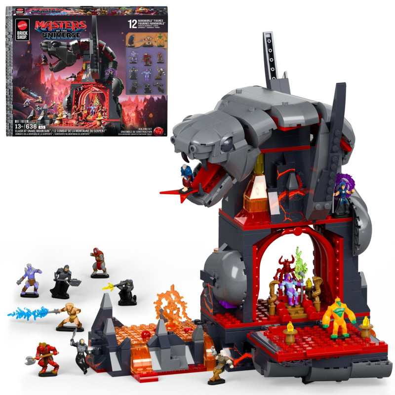 Mattel Brick Shop JMB31 Masters of the Universe Clash at Snake Mountain Xếp hình lắp ráp ghép mô hình Người khổng lồ của vũ trụ: Cuộc thách đấu ở Núi Rắn