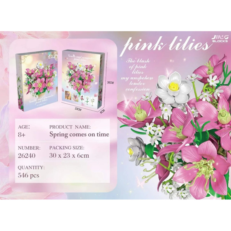 Fine bricks 26240 Spring Comes On Time Bouquet Xếp hình lắp ráp ghép mô hình Bó hoa mùa xuân không bao giờ muộn