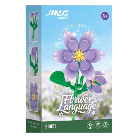 Fine bricks 26051 Flower Language Xếp hình lắp ráp ghép mô hình 9 loại hoa hướng dương ấm áp: clematis, purslane, kim ngân hoa, hoa oải hương, hoa nhài, Goldenrod, hoa trà, hoa sen, nghệ tây