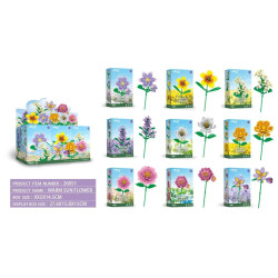 Fine bricks 26051 Flower Language Xếp hình lắp ráp ghép mô hình 9 loại hoa hướng dương ấm áp: clematis, purslane, kim ngân hoa, hoa oải hương, hoa nhài, Goldenrod, hoa trà, hoa sen, nghệ tây