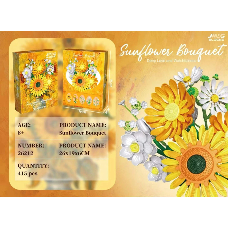 Fine bricks 26212 Sunflower Bouquet Xếp hình lắp ráp ghép mô hình Bó hoa mùa thu