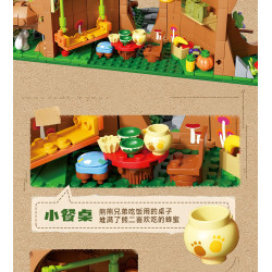 Wekki 518403 Xếp hình lắp ráp ghép mô hình Gấu Haunted: Hang Cây Gấu
