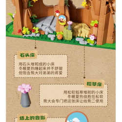 Wekki 518403 Xếp hình lắp ráp ghép mô hình Gấu Haunted: Hang Cây Gấu