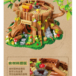 Wekki 518403 Xếp hình lắp ráp ghép mô hình Gấu Haunted: Hang Cây Gấu
