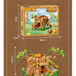Wekki 518403 Xếp hình lắp ráp ghép mô hình Gấu Haunted: Hang Cây Gấu