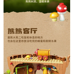 Wekki 518403 Xếp hình lắp ráp ghép mô hình Gấu Haunted: Hang Cây Gấu
