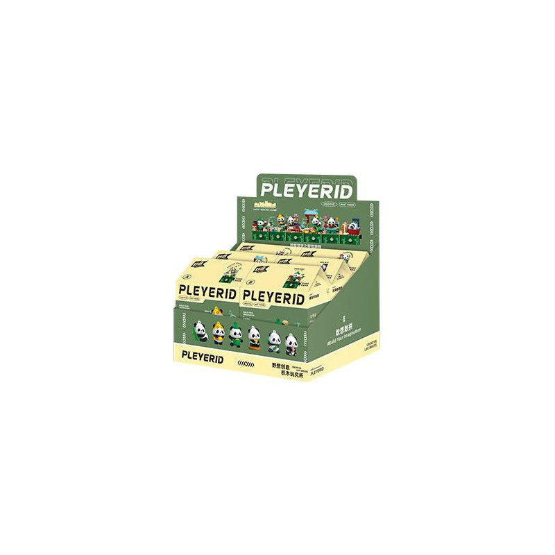 Pleyerid M38-P8099 Panda Xếp hình lắp ráp ghép mô hình 6 loại gấu trúc vui nhộn: gấu nhỏ vui tươi, gấu dễ thương nấu ăn, gấu ngốc nghếch chơi mực, gấu lười uống trà, gấu lười trèo tre và gấu càu nhàu đang tắm.