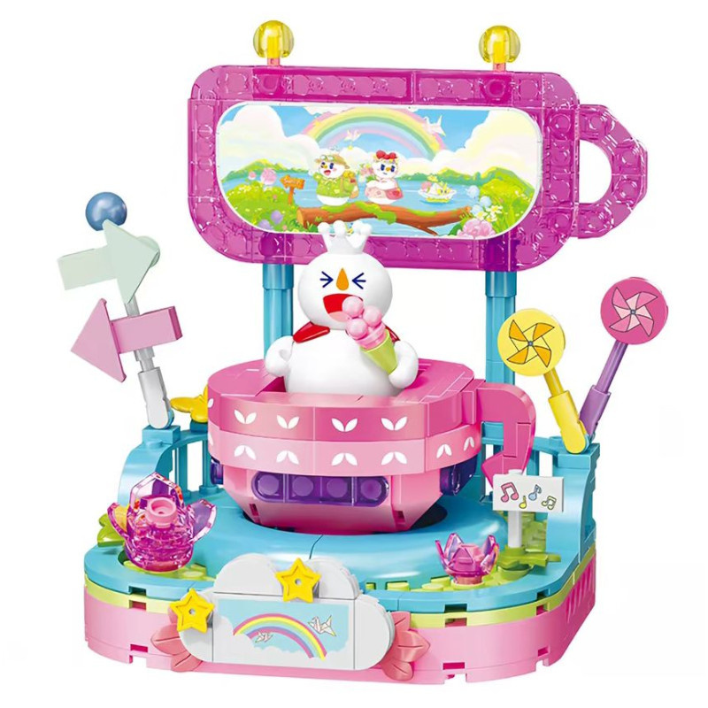 Mixue Ice City XWZB-25228 Xếp hình lắp ráp ghép mô hình Mixue Ice City Snow King Flower Paradise: Rainbow Spin Cup